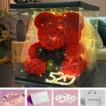 Rose Flower Bear LED Lights