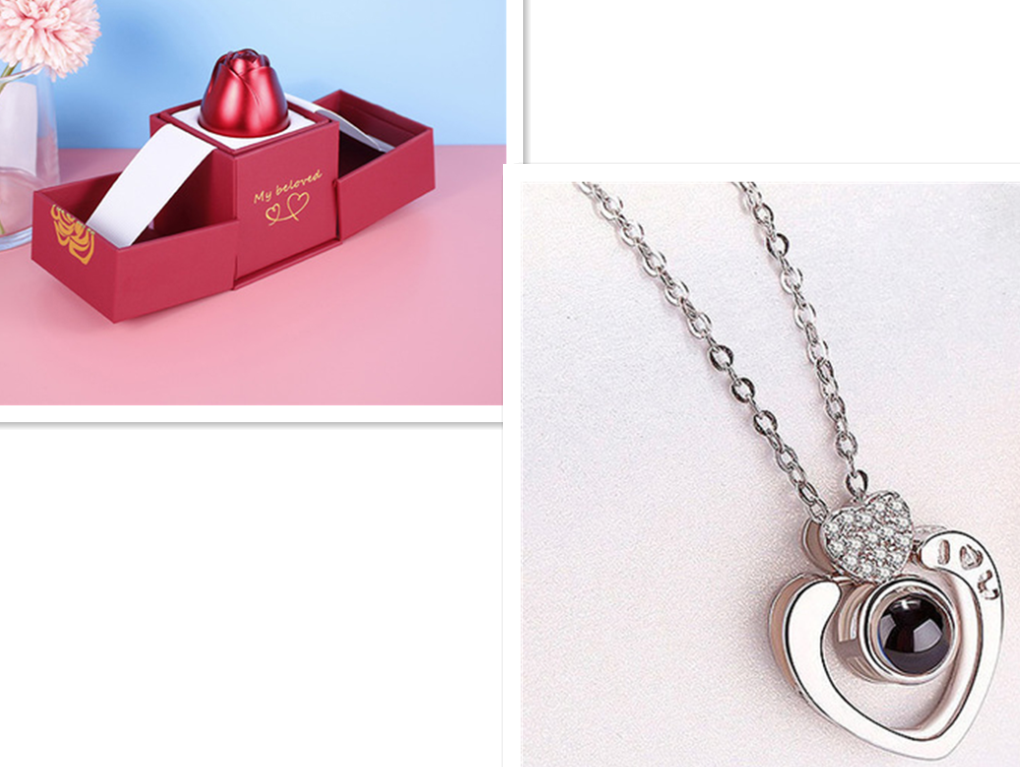 Rose Jewelry Gift Box Necklace