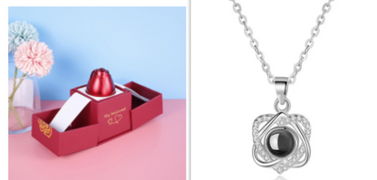 Rose Jewelry Gift Box Necklace