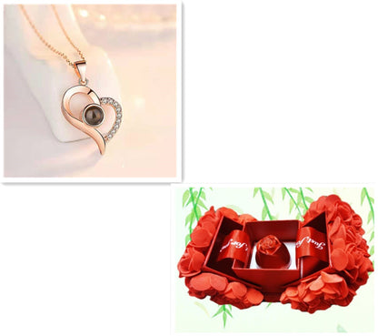 Rose Jewelry Gift Box Necklace