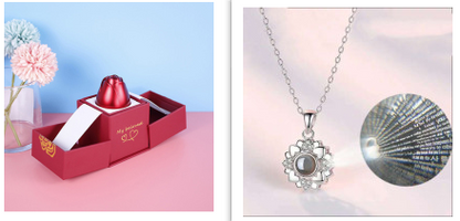 Rose Jewelry Gift Box Necklace