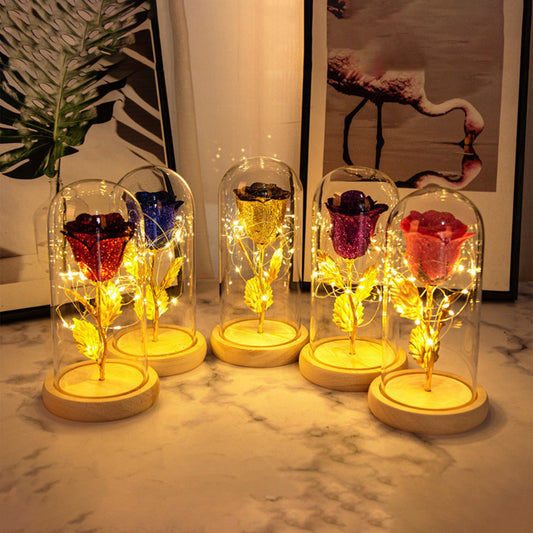 ose Flowers LED Light In Glass Cover