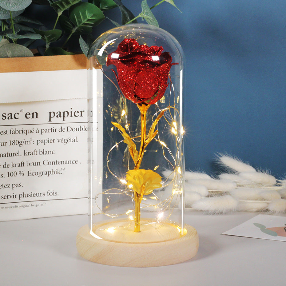 ose Flowers LED Light In Glass Cover