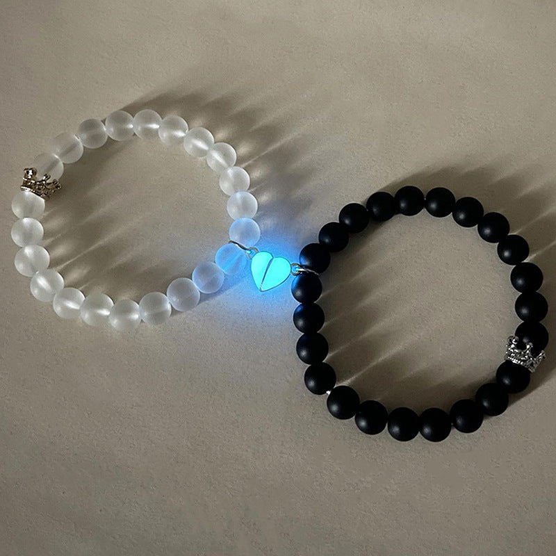 2pcs Crown Bracelet Luminou Heart Glow