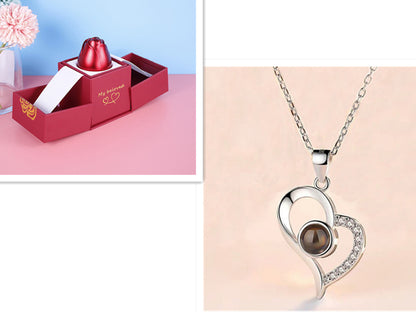 Rose Jewelry Gift Box Necklace