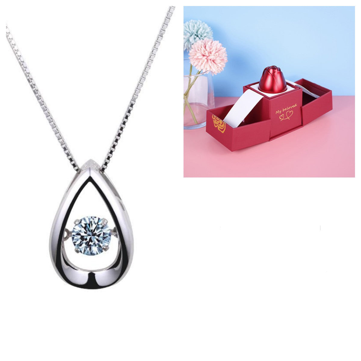 Rose Jewelry Gift Box Necklace