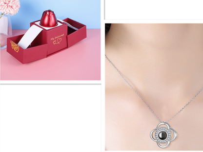 Rose Jewelry Gift Box Necklace