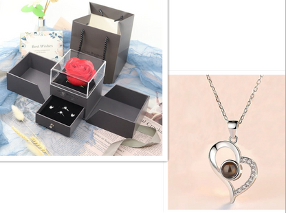 Rose Jewelry Gift Box Necklace