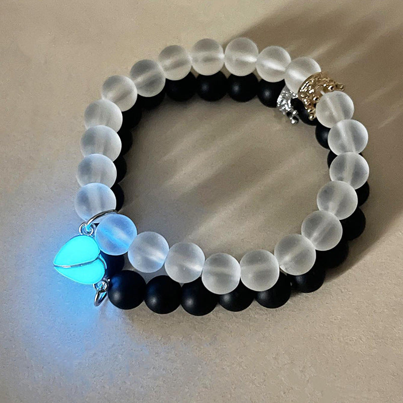 2pcs Crown Bracelet Luminou Heart Glow