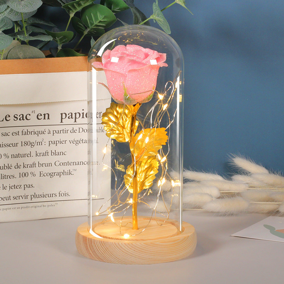 ose Flowers LED Light In Glass Cover