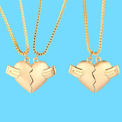 2pcs Heart-broken Shape Magnet Necklace