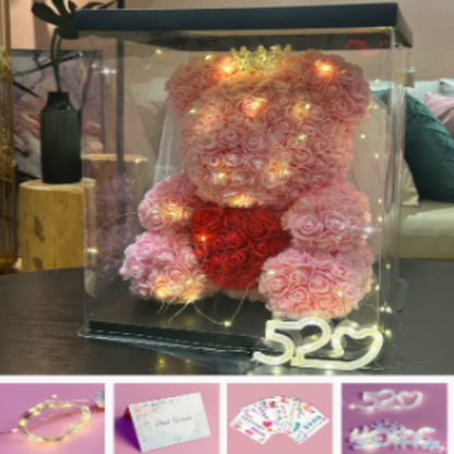 Rose Flower Bear LED Lights